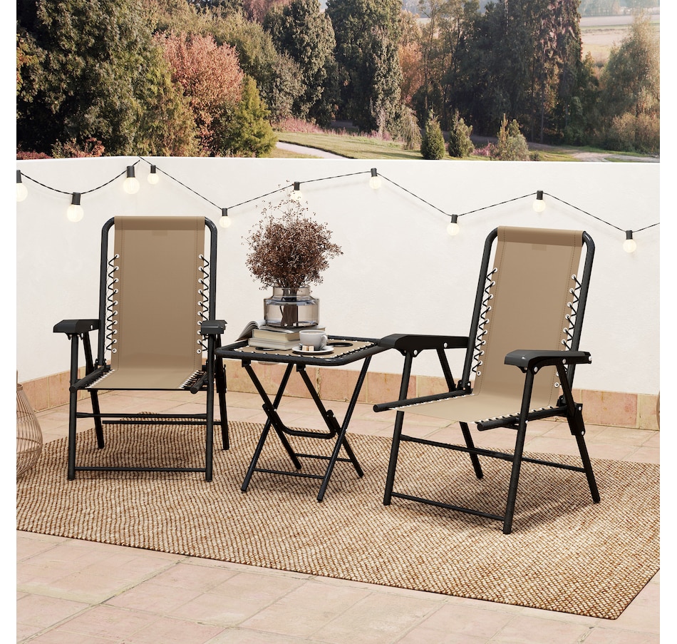 Image 938488_ALTMORE24.jpg, Product 938-488 / Price $119.99 - $124.99, Outsunny 3 Pieces Patio Bistro Set, Outdoor Folding Chairs & Table Set from Outsunny on TSC.ca's Home & Garden department