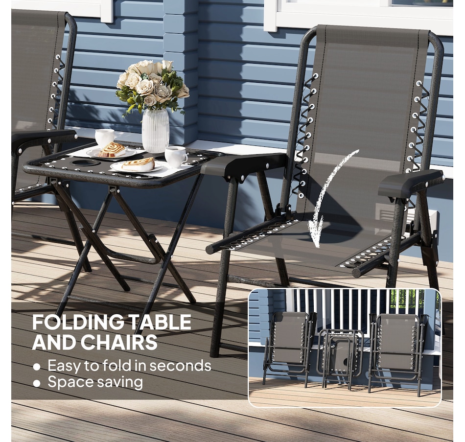 Image 938488_ALTMORE4.jpg, Product 938-488 / Price $119.99 - $124.99, Outsunny 3 Pieces Patio Bistro Set, Outdoor Folding Chairs & Table Set from Outsunny on TSC.ca's Home & Garden department
