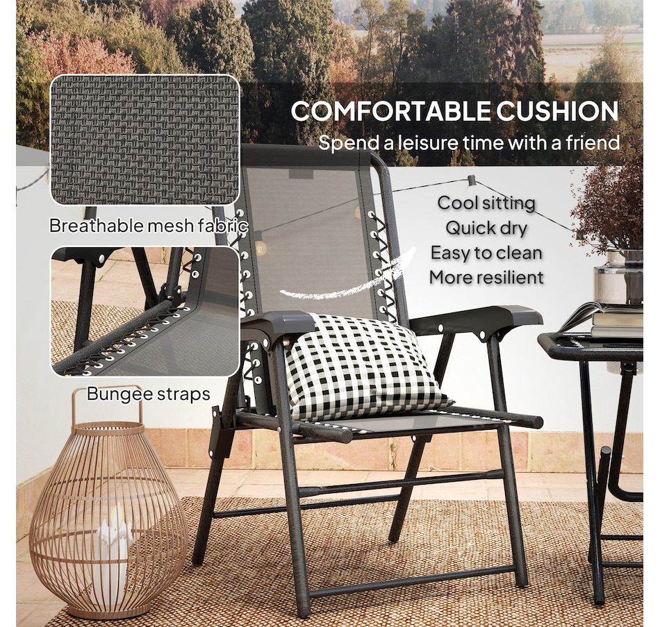 Image 938488_ALTMORE5.jpg, Product 938-488 / Price $119.99 - $124.99, Outsunny 3 Pieces Patio Bistro Set, Outdoor Folding Chairs & Table Set from Outsunny on TSC.ca's Home & Garden department