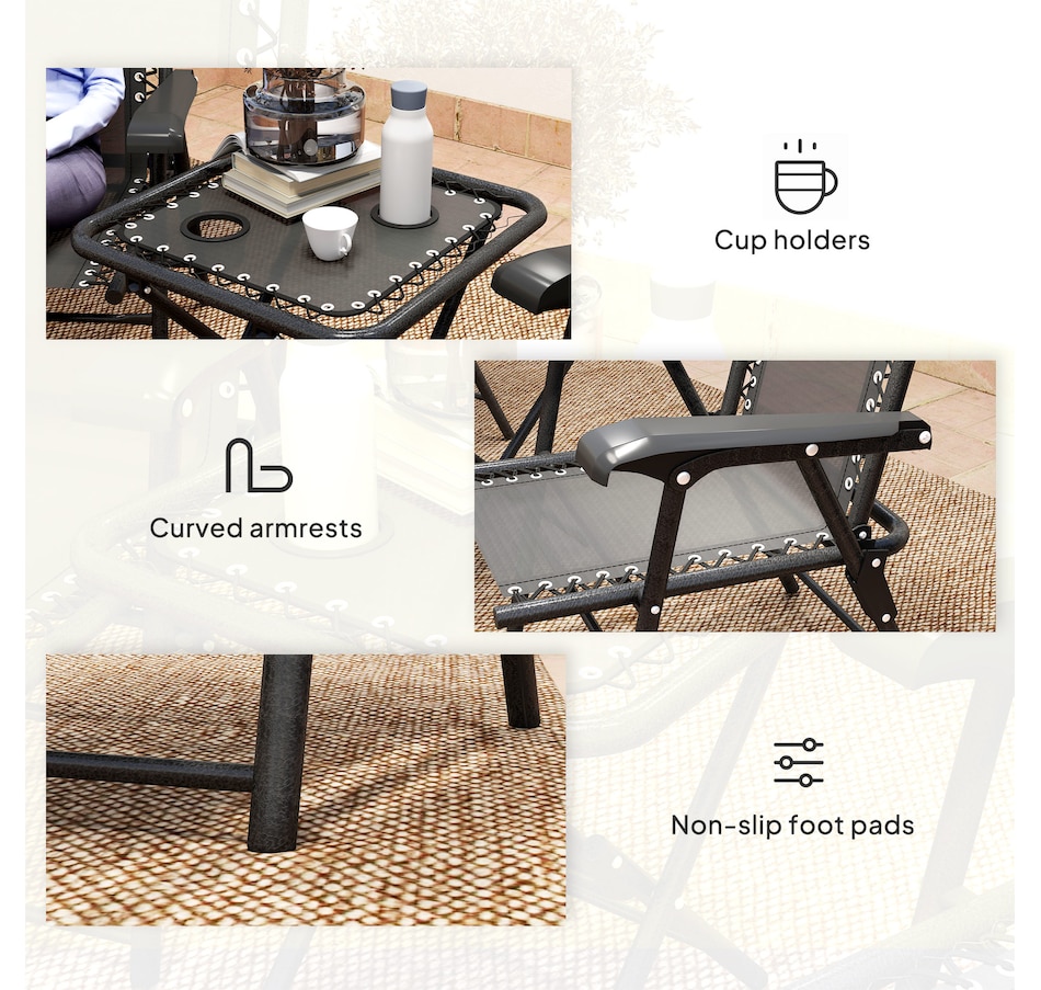 Image 938488_ALTMORE6.jpg, Product 938-488 / Price $119.99 - $124.99, Outsunny 3 Pieces Patio Bistro Set, Outdoor Folding Chairs & Table Set from Outsunny on TSC.ca's Home & Garden department