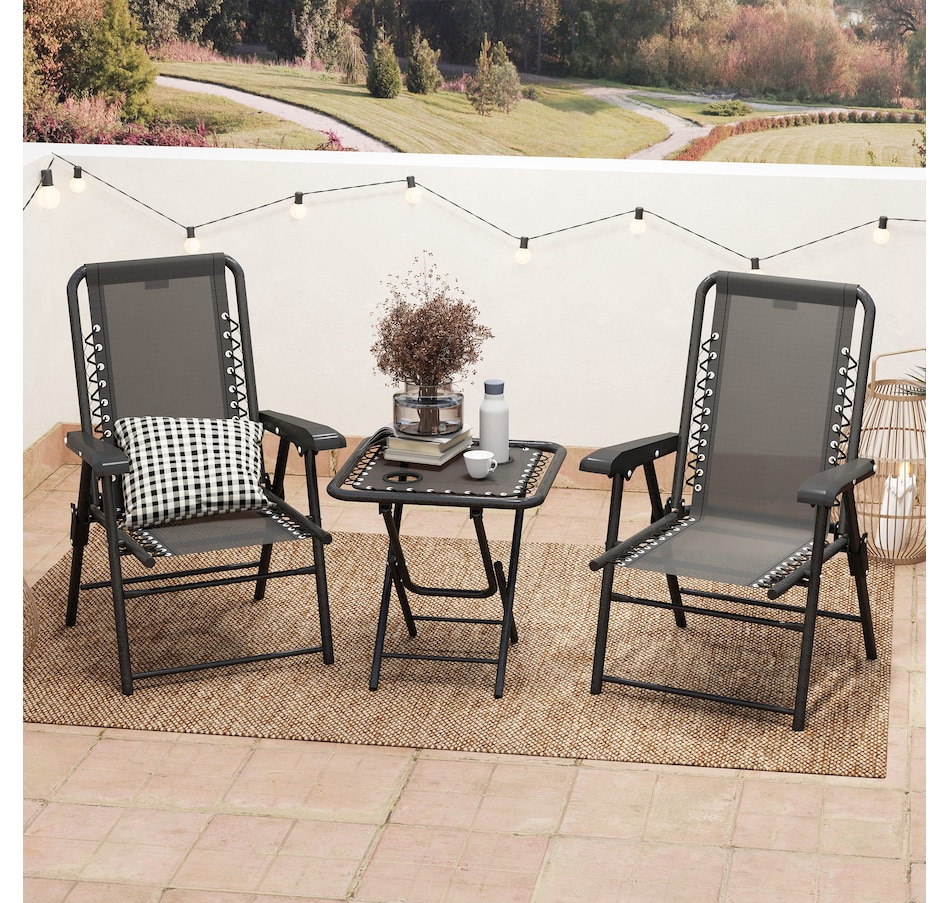 Image 938488_ALTMORE8.jpg, Product 938-488 / Price $119.99 - $124.99, Outsunny 3 Pieces Patio Bistro Set, Outdoor Folding Chairs & Table Set from Outsunny on TSC.ca's Home & Garden department