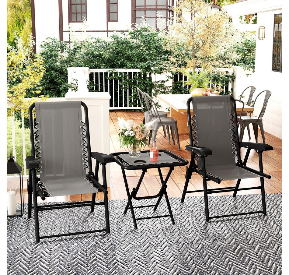 Image 938488_ALTMORE9.jpg, Product 938-488 / Price $119.99 - $124.99, Outsunny 3 Pieces Patio Bistro Set, Outdoor Folding Chairs & Table Set from Outsunny on TSC.ca's Home & Garden department