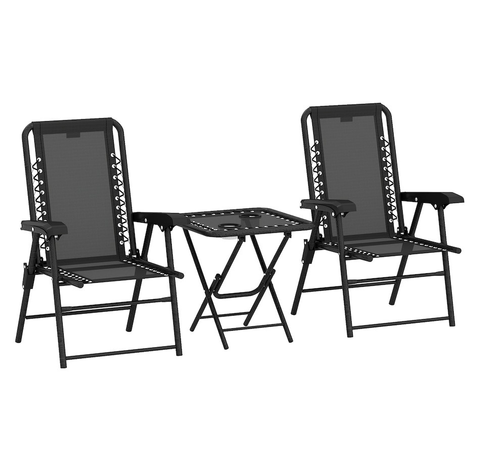 Image 938488_ST01.jpg, Product 938-488 / Price $119.99 - $124.99, Outsunny 3 Pieces Patio Bistro Set, Outdoor Folding Chairs & Table Set from Outsunny on TSC.ca's Home & Garden department