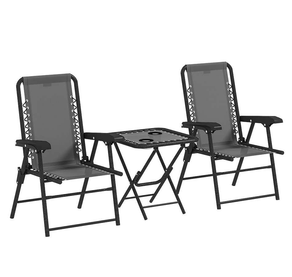 Image 938488_ST02.jpg, Product 938-488 / Price $119.99 - $124.99, Outsunny 3 Pieces Patio Bistro Set, Outdoor Folding Chairs & Table Set from Outsunny on TSC.ca's Home & Garden department