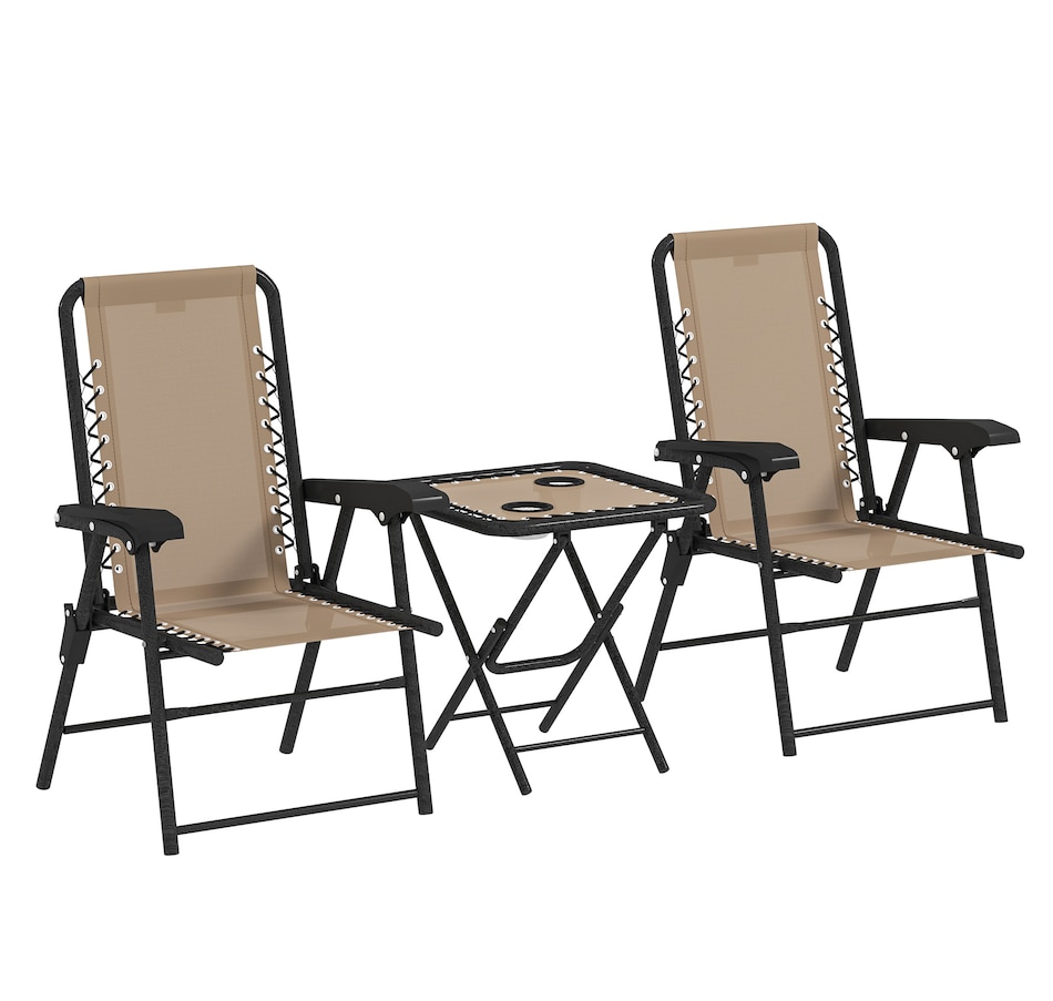 Image 938488_ST03.jpg, Product 938-488 / Price $119.99 - $124.99, Outsunny 3 Pieces Patio Bistro Set, Outdoor Folding Chairs & Table Set from Outsunny on TSC.ca's Home & Garden department