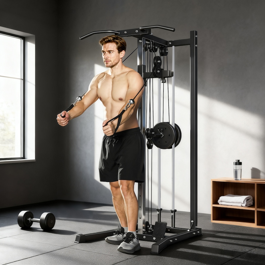 Image 938494_ALTMORE1.jpg, Product 938-494 / Price $309.99, Soozier Cable Machine Dual Pulley System with Pull up Bar and 14 Positions from Soozier on TSC.ca's Health & Fitness department