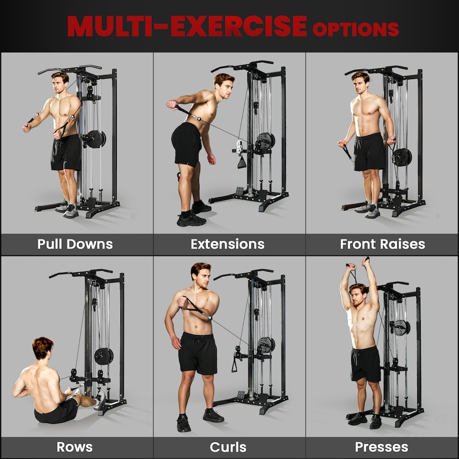 Image 938494_ALTMORE3.jpg, Product 938-494 / Price $309.99, Soozier Cable Machine Dual Pulley System with Pull up Bar and 14 Positions from Soozier on TSC.ca's Health & Fitness department