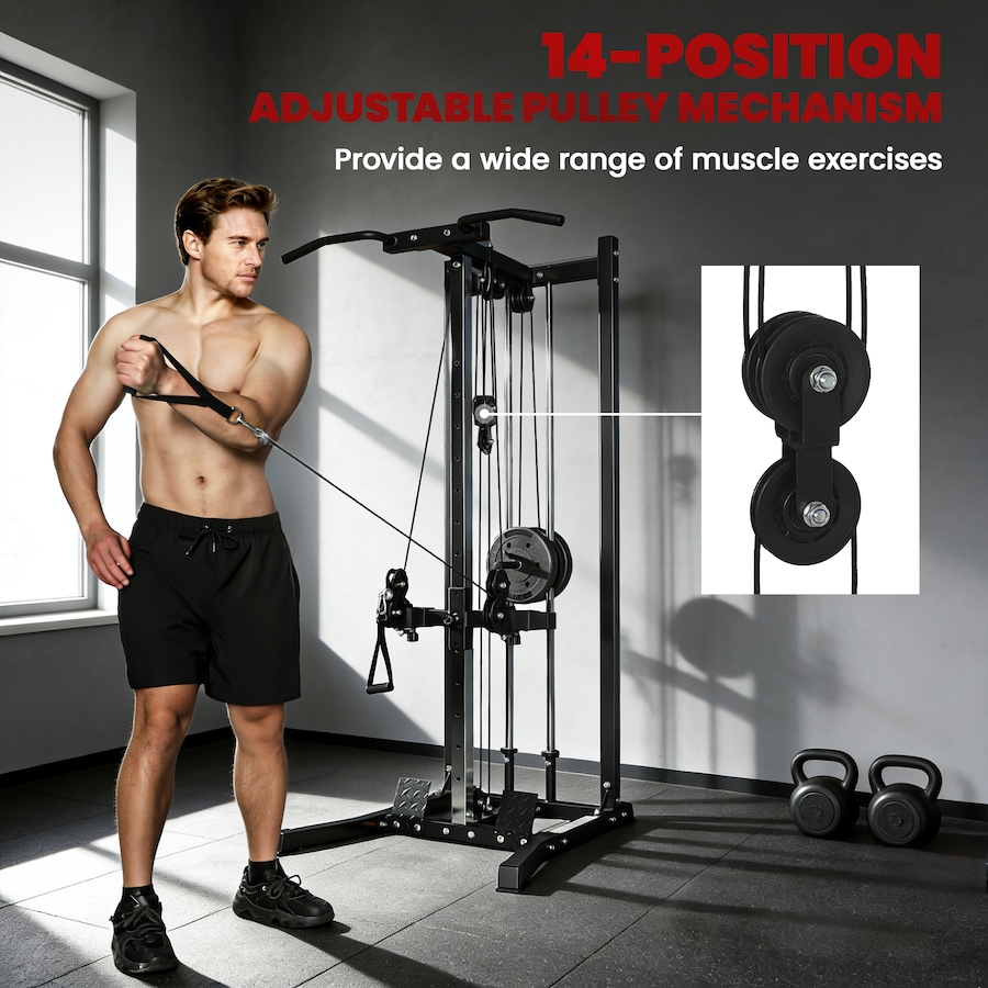 Image 938494_ALTMORE5.jpg, Product 938-494 / Price $309.99, Soozier Cable Machine Dual Pulley System with Pull up Bar and 14 Positions from Soozier on TSC.ca's Health & Fitness department