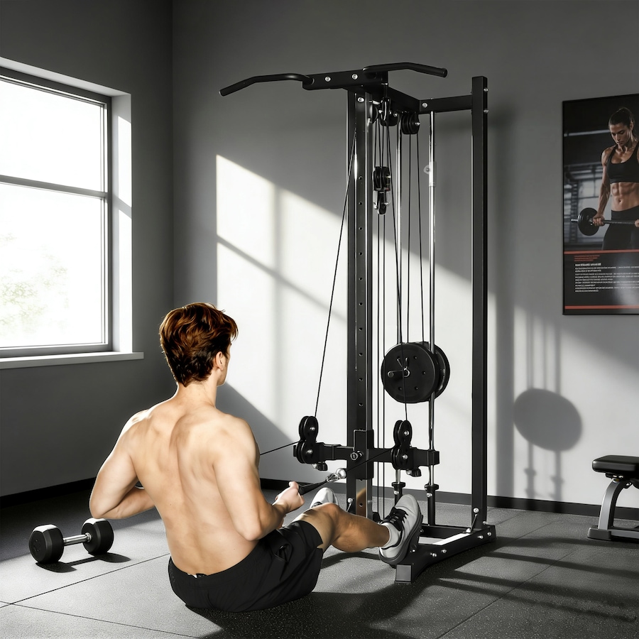 Image 938494_ALTMORE7.jpg, Product 938-494 / Price $309.99, Soozier Cable Machine Dual Pulley System with Pull up Bar and 14 Positions from Soozier on TSC.ca's Health & Fitness department