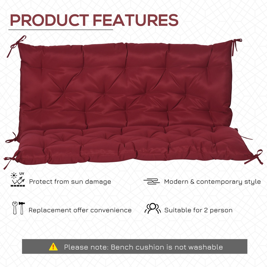 Image 938497_ALTMORE4.jpg, Product 938-497 / Price $72.99, Outsunny 2 Seater Garden Bench Cushions, 4.7 Inch Thick Outdoor Soft Pad from Outsunny on TSC.ca's Home & Garden department