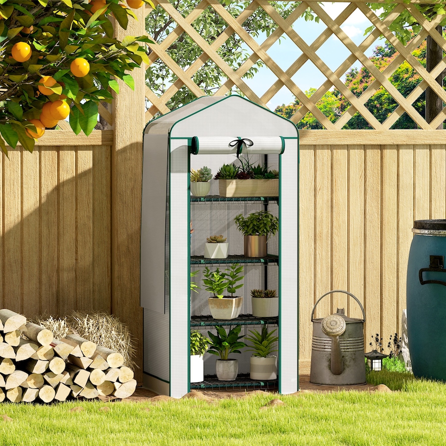 Image 938500_ALTMORE1.jpg, Product 938-500 / Price $59.99, Outsunny Mini Greenhouse with Screen Roof, Portable Small Greenhouse, White from Outsunny on TSC.ca's Home & Garden department