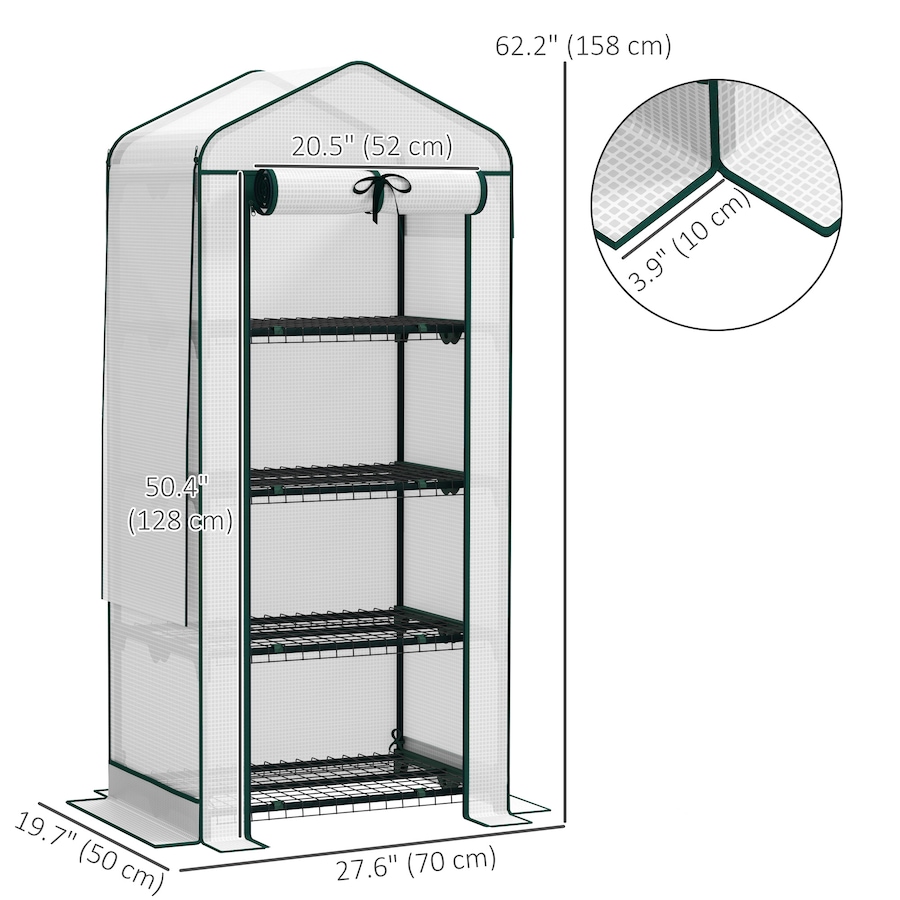 Image 938500_ALTMORE2.jpg, Product 938-500 / Price $59.99, Outsunny Mini Greenhouse with Screen Roof, Portable Small Greenhouse, White from Outsunny on TSC.ca's Home & Garden department
