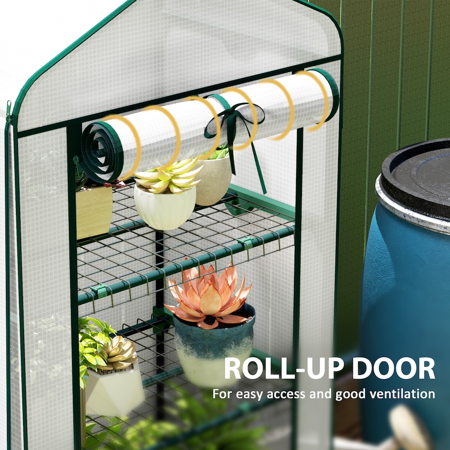 Image 938500_ALTMORE6.jpg, Product 938-500 / Price $59.99, Outsunny Mini Greenhouse with Screen Roof, Portable Small Greenhouse, White from Outsunny on TSC.ca's Home & Garden department