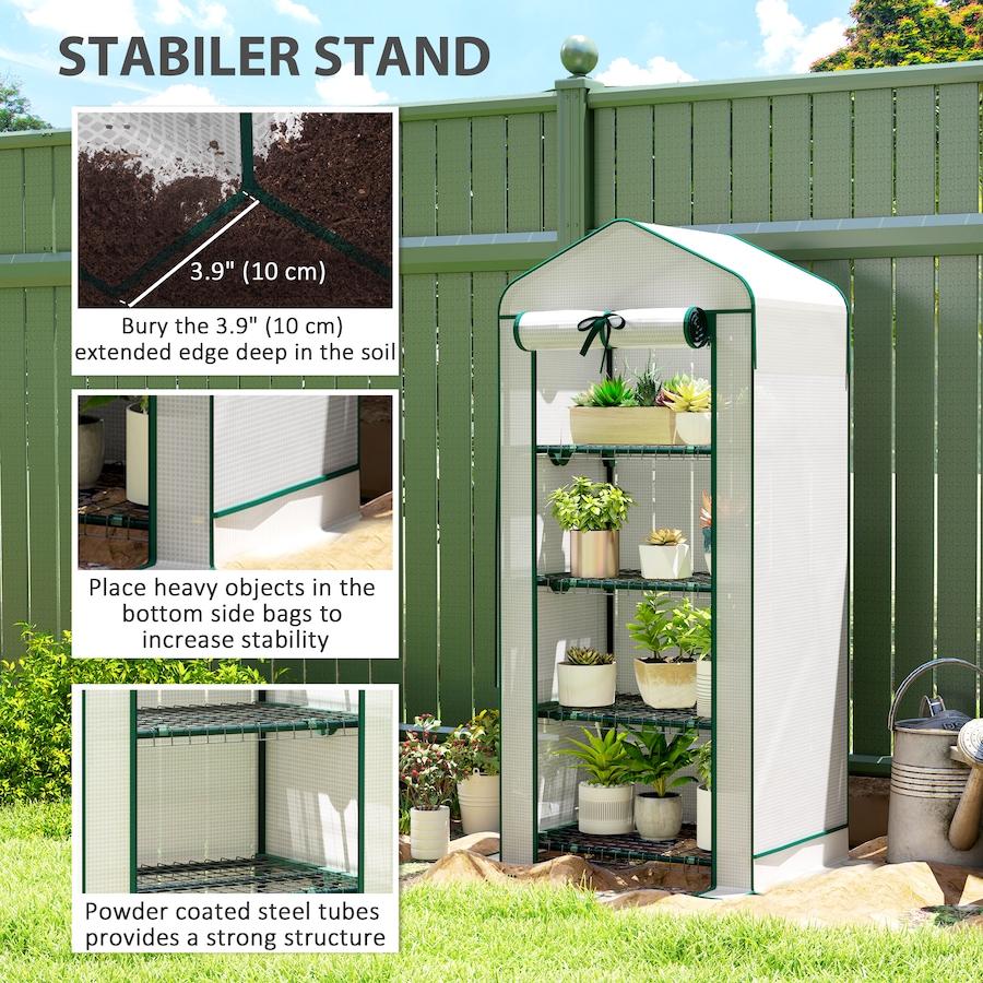 Image 938500_ALTMORE7.jpg, Product 938-500 / Price $59.99, Outsunny Mini Greenhouse with Screen Roof, Portable Small Greenhouse, White from Outsunny on TSC.ca's Home & Garden department