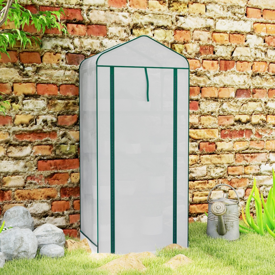 Image 938500_ALTMORE8.jpg, Product 938-500 / Price $59.99, Outsunny Mini Greenhouse with Screen Roof, Portable Small Greenhouse, White from Outsunny on TSC.ca's Home & Garden department