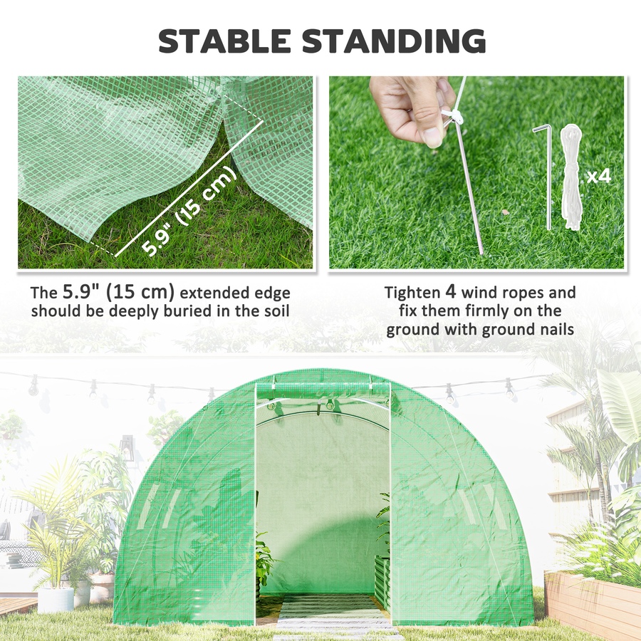 Image 938501.jpg, Product 938-501 / Price $109.99, Outsunny Walk-In Tunnel Greenhouse, Plant Hot House with Zipper Door, Green from Outsunny on TSC.ca's Home & Garden department