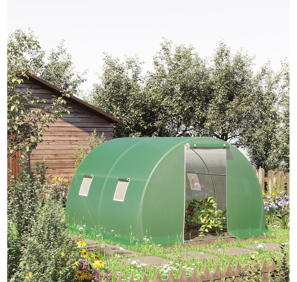 Image 938501_ALTMORE1.jpg, Product 938-501 / Price $114.99, Outsunny Walk-In Tunnel Greenhouse, Plant Hot House with Zipper Door, Green from Outsunny on TSC.ca's Home & Garden department