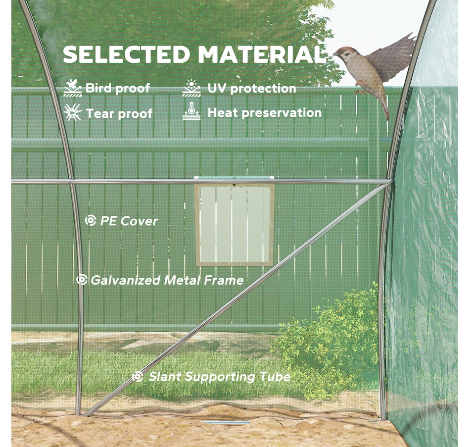 Image 938501_ALTMORE3.jpg, Product 938-501 / Price $114.99, Outsunny Walk-In Tunnel Greenhouse, Plant Hot House with Zipper Door, Green from Outsunny on TSC.ca's Home & Garden department