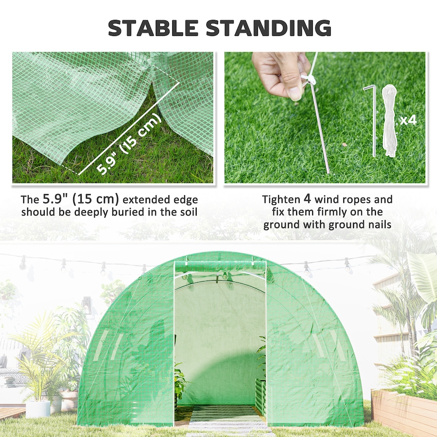 Image 938501_ALTMORE4.jpg, Product 938-501 / Price $109.99, Outsunny Walk-In Tunnel Greenhouse, Plant Hot House with Zipper Door, Green from Outsunny on TSC.ca's Home & Garden department