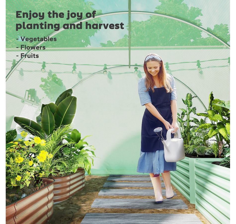 Image 938501_ALTMORE6.jpg, Product 938-501 / Price $114.99, Outsunny Walk-In Tunnel Greenhouse, Plant Hot House with Zipper Door, Green from Outsunny on TSC.ca's Home & Garden department