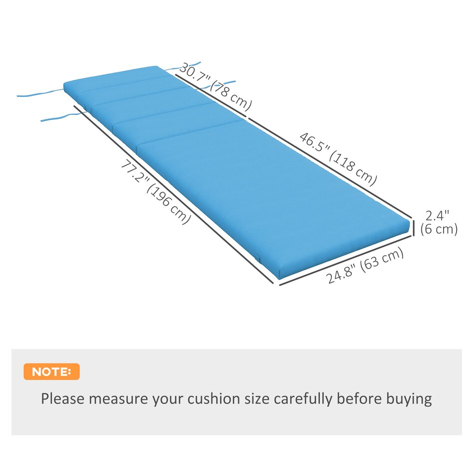 Image 938508_ALTMORE10.jpg, Product 938-508 / Price $89.99 - $94.99, Outsunny Outdoor Lounge Chair Cushion with Back Ties from Outsunny on TSC.ca's Home & Garden department