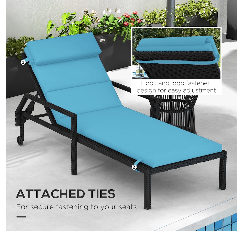 Image 938508_ALTMORE13.jpg, Product 938-508 / Price $89.99 - $94.99, Outsunny Outdoor Lounge Chair Cushion with Back Ties from Outsunny on TSC.ca's Home & Garden department