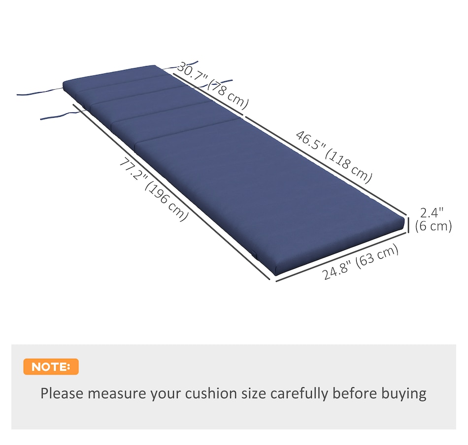 Image 938508_ALTMORE18.jpg, Product 938-508 / Price $89.99 - $94.99, Outsunny Outdoor Lounge Chair Cushion with Back Ties from Outsunny on TSC.ca's Home & Garden department