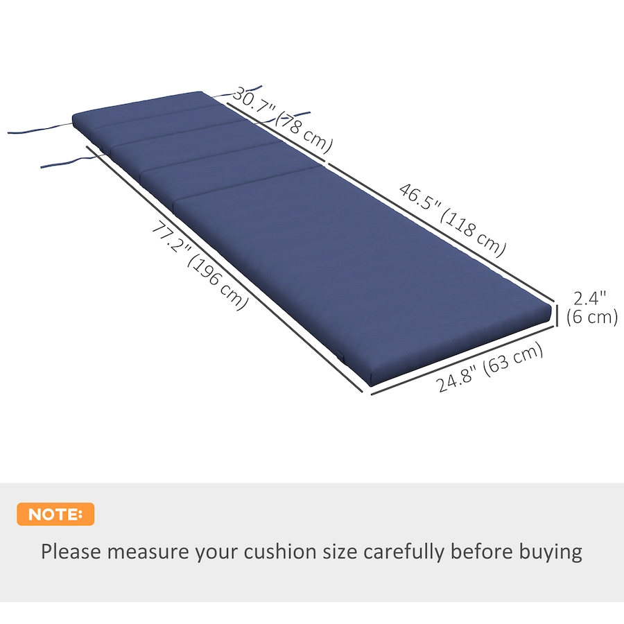 Image 938508_ALTMORE18.jpg, Product 938-508 / Price $96.99 - $108.99, Outsunny Outdoor Lounge Chair Cushion with Back Ties from Outsunny on TSC.ca's Home & Garden department