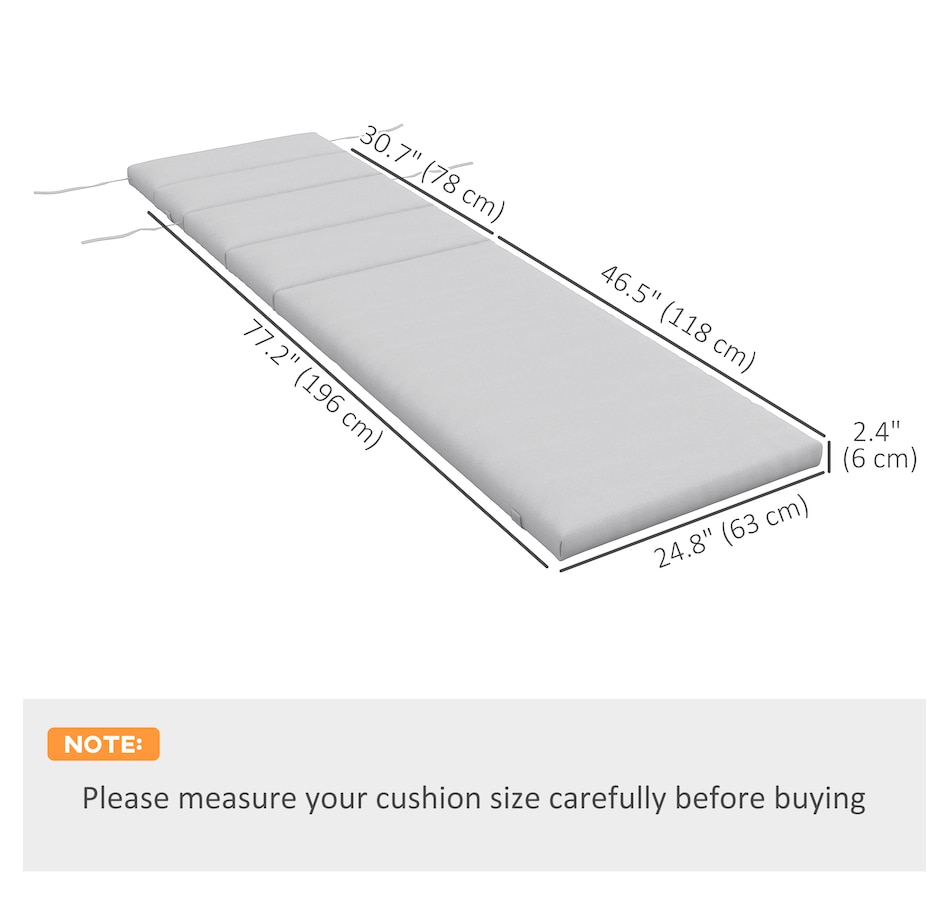 Image 938508_ALTMORE2.jpg, Product 938-508 / Price $89.99 - $94.99, Outsunny Outdoor Lounge Chair Cushion with Back Ties from Outsunny on TSC.ca's Home & Garden department