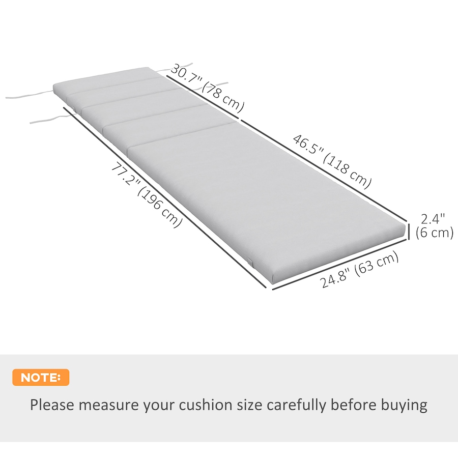 Image 938508_ALTMORE2.jpg, Product 938-508 / Price $96.99 - $108.99, Outsunny Outdoor Lounge Chair Cushion with Back Ties from Outsunny on TSC.ca's Home & Garden department