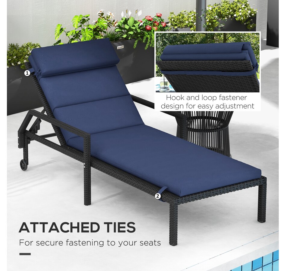 Image 938508_ALTMORE21.jpg, Product 938-508 / Price $89.99 - $94.99, Outsunny Outdoor Lounge Chair Cushion with Back Ties from Outsunny on TSC.ca's Home & Garden department