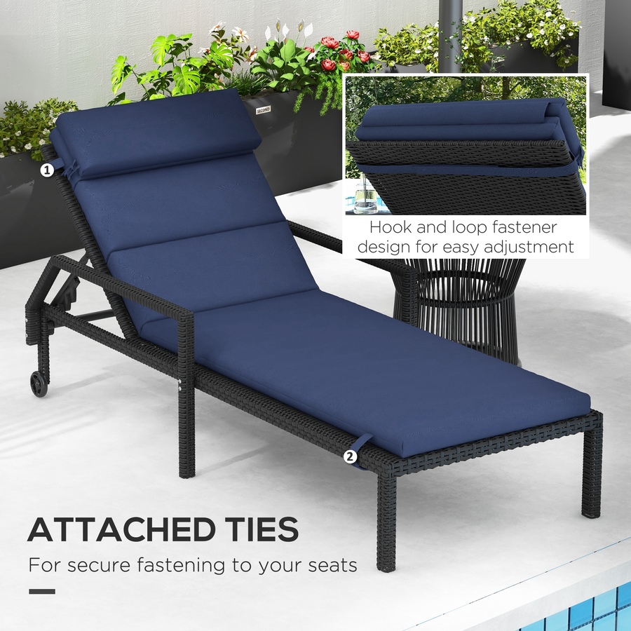 Image 938508_ALTMORE21.jpg, Product 938-508 / Price $96.99 - $108.99, Outsunny Outdoor Lounge Chair Cushion with Back Ties from Outsunny on TSC.ca's Home & Garden department