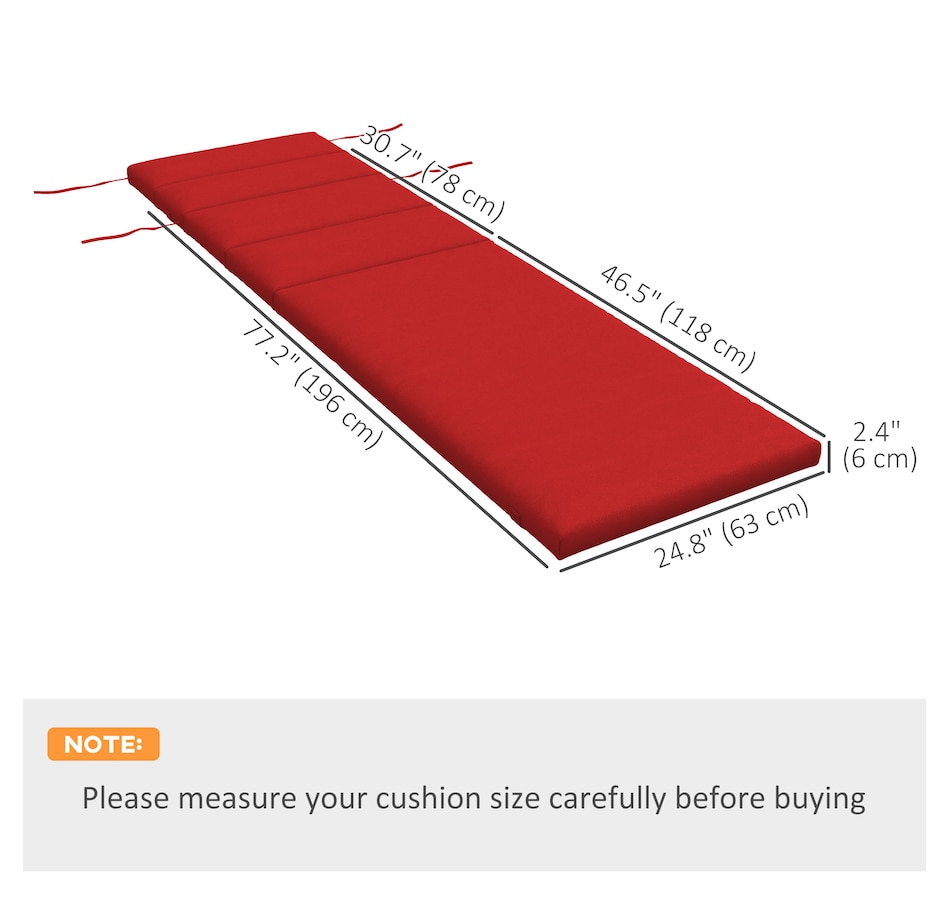 Image 938508_ALTMORE26.jpg, Product 938-508 / Price $89.99 - $94.99, Outsunny Outdoor Lounge Chair Cushion with Back Ties from Outsunny on TSC.ca's Home & Garden department