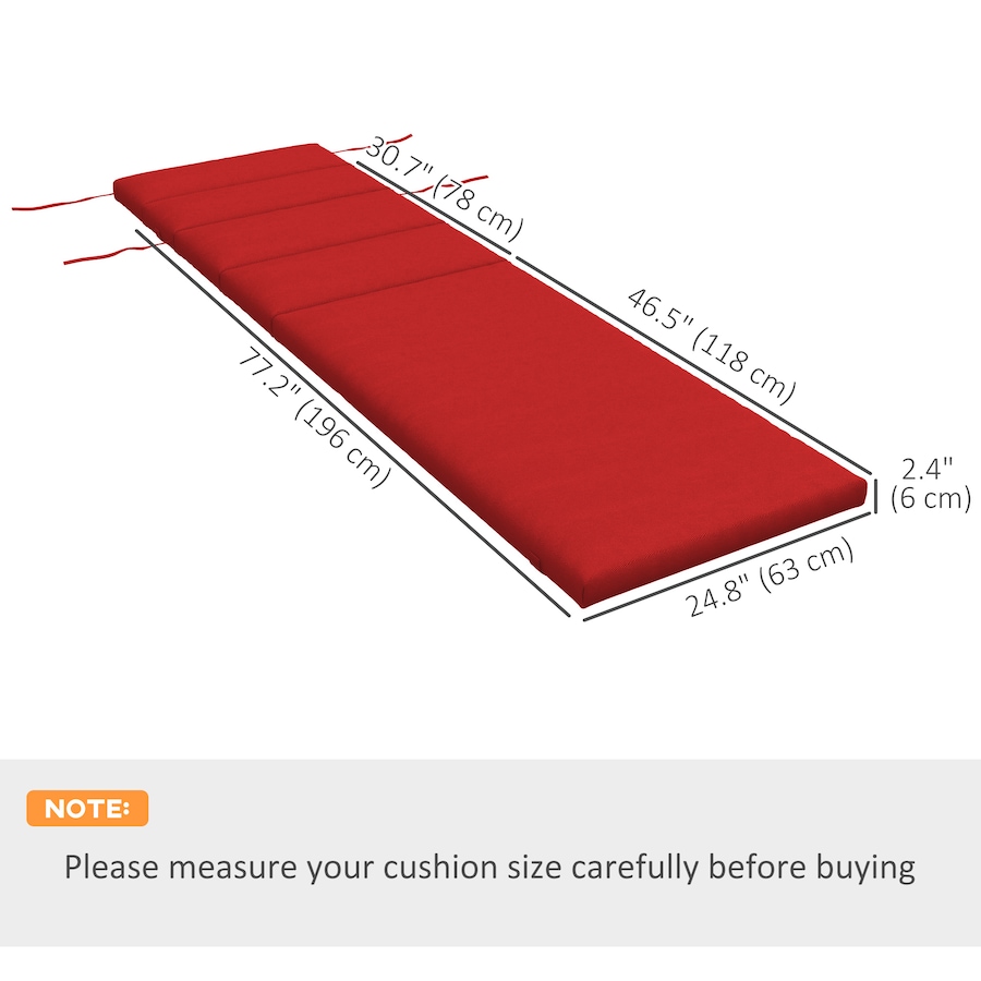Image 938508_ALTMORE26.jpg, Product 938-508 / Price $96.99 - $108.99, Outsunny Outdoor Lounge Chair Cushion with Back Ties from Outsunny on TSC.ca's Home & Garden department