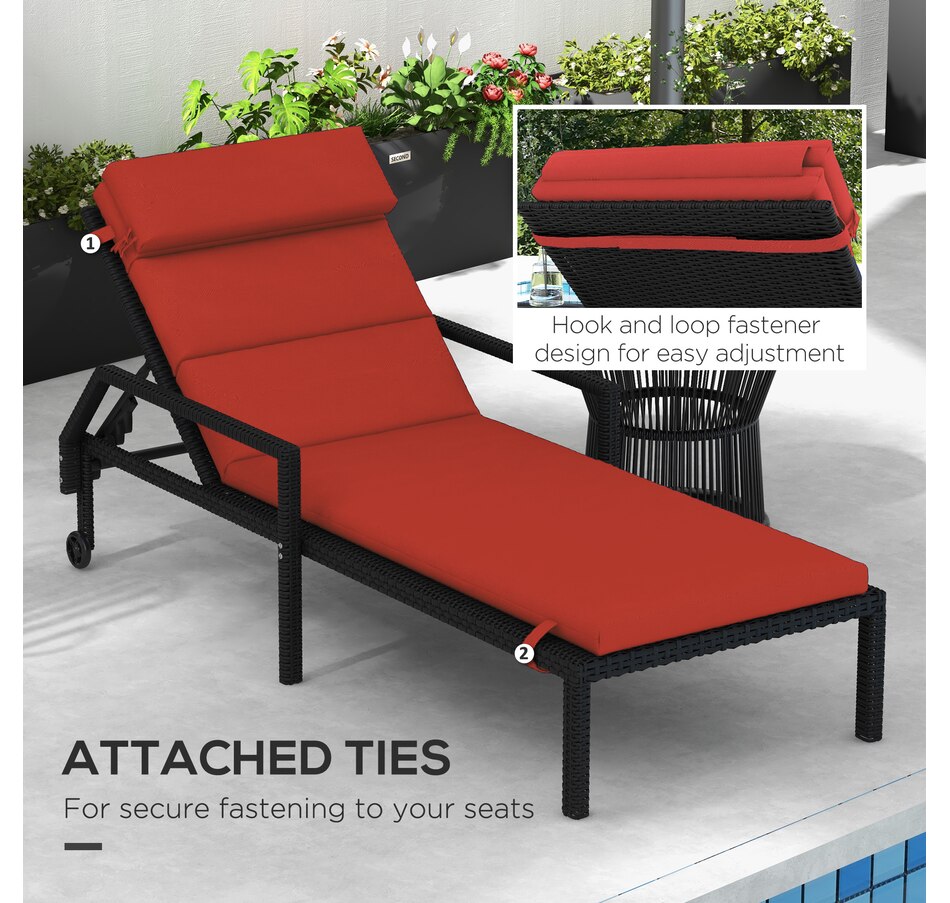 Image 938508_ALTMORE29.jpg, Product 938-508 / Price $89.99 - $94.99, Outsunny Outdoor Lounge Chair Cushion with Back Ties from Outsunny on TSC.ca's Home & Garden department