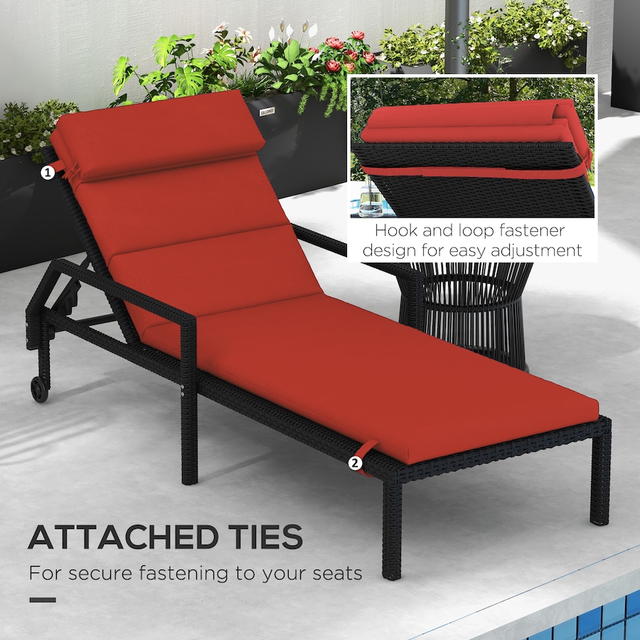 Image 938508_ALTMORE29.jpg, Product 938-508 / Price $96.99 - $108.99, Outsunny Outdoor Lounge Chair Cushion with Back Ties from Outsunny on TSC.ca's Home & Garden department