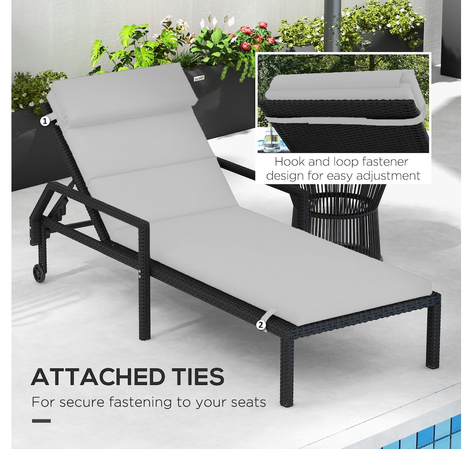 Image 938508_ALTMORE5.jpg, Product 938-508 / Price $89.99 - $94.99, Outsunny Outdoor Lounge Chair Cushion with Back Ties from Outsunny on TSC.ca's Home & Garden department