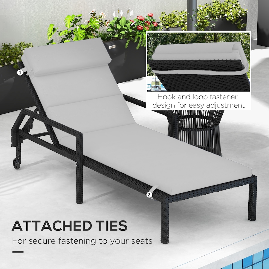 Image 938508_ALTMORE5.jpg, Product 938-508 / Price $96.99 - $108.99, Outsunny Outdoor Lounge Chair Cushion with Back Ties from Outsunny on TSC.ca's Home & Garden department