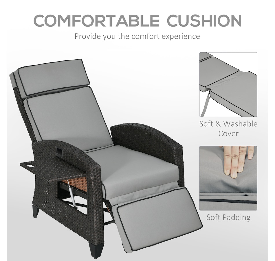 Image 938513_ALTMORE14.jpg, Product 938-513 / Price $309.99 - $319.99, Outsunny Outdoor Recliner Chair with Adjustable Backrest, Cushion from Outsunny on TSC.ca's Home & Garden department