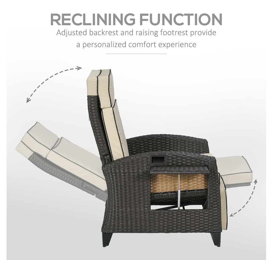 Image 938513_ALTMORE3.jpg, Product 938-513 / Price $309.99 - $319.99, Outsunny Outdoor Recliner Chair with Adjustable Backrest, Cushion from Outsunny on TSC.ca's Home & Garden department