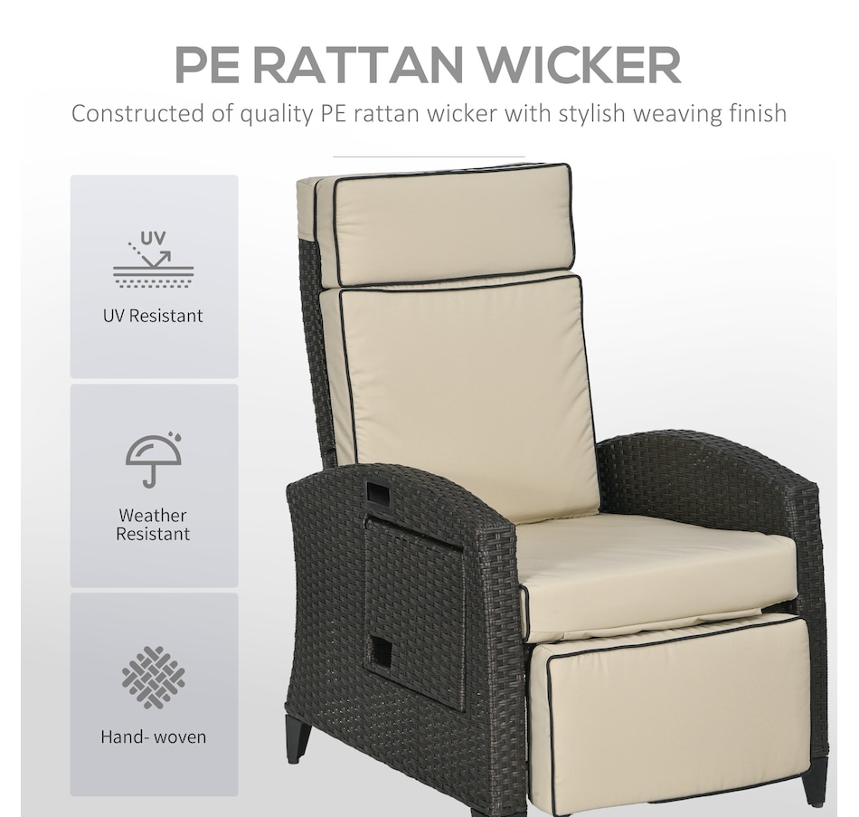 Image 938513_ALTMORE4.jpg, Product 938-513 / Price $309.99 - $319.99, Outsunny Outdoor Recliner Chair with Adjustable Backrest, Cushion from Outsunny on TSC.ca's Home & Garden department