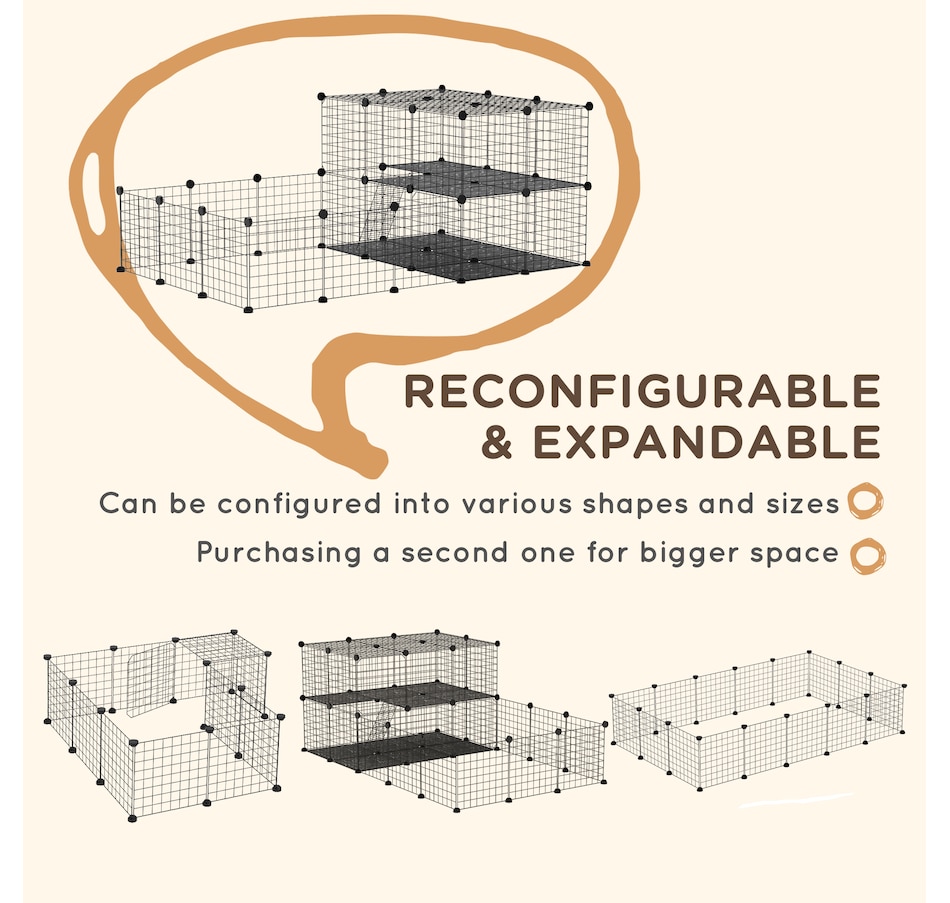 Image 938537_ALTMORE4.jpg, Product 938-537 / Price $74.99, PawHut Guinea Pig Rabbit Playpen, Customizable Portable Pen from PawHut on TSC.ca's Home & Garden department