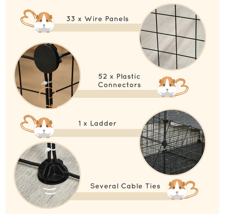Image 938537_ALTMORE5.jpg, Product 938-537 / Price $74.99, PawHut Guinea Pig Rabbit Playpen, Customizable Portable Pen from PawHut on TSC.ca's Home & Garden department