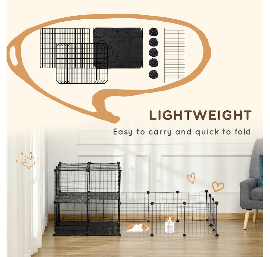 Image 938537_ALTMORE7.jpg, Product 938-537 / Price $74.99, PawHut Guinea Pig Rabbit Playpen, Customizable Portable Pen from PawHut on TSC.ca's Home & Garden department