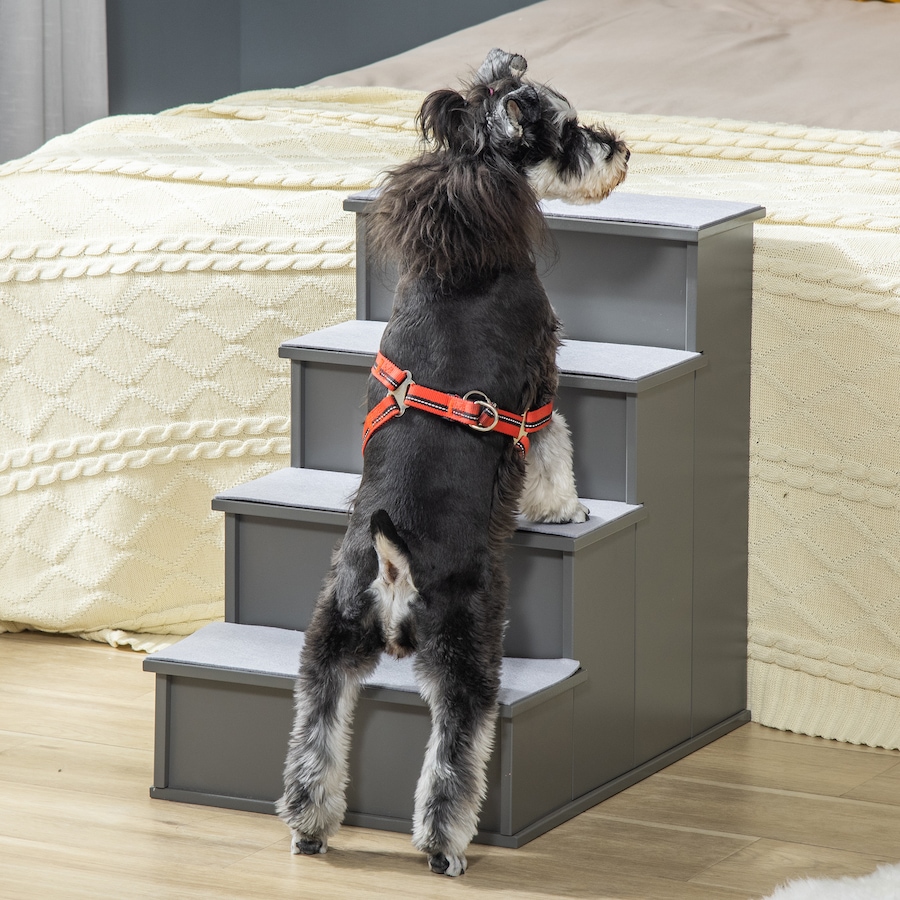 Image 938538_ALTMORE1.jpg, Product 938-538 / Price $71.99, PawHut Dog Steps for High Beds, 4-Level Wooden, Grey, 21.3" H from PawHut on TSC.ca's Home & Garden department