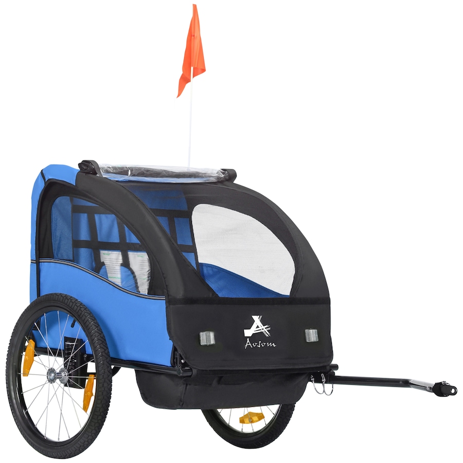 Image 938540.jpg, Product 938-540 / Price $208.99, Aosom 2 Seat Bike Trailer for Kids, Bicycle Trailer with Storage Bag, Blue from Aosom on TSC.ca's Toys & Hobbies department