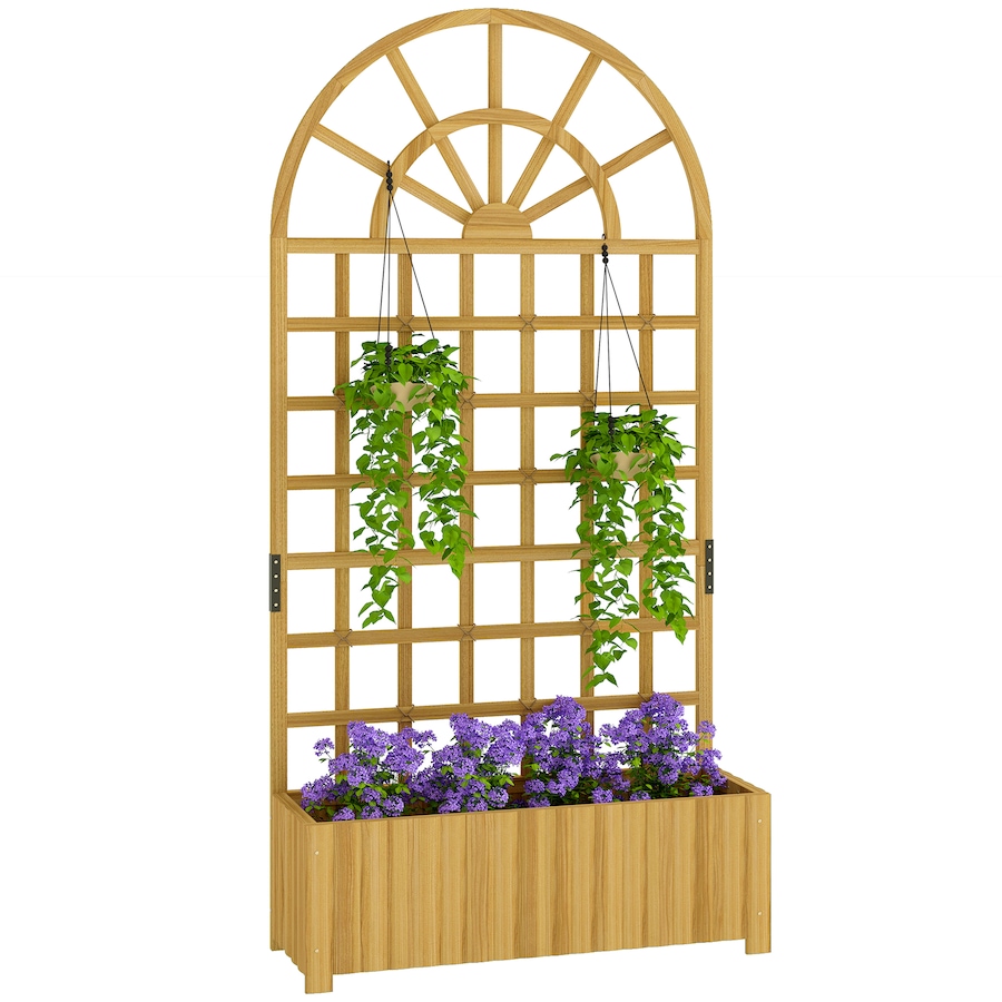 Image 938550.jpg, Product 938-550 / Price $66.99 - $99.99, Outsunny Wooden Raised Garden Bed with Lattice Trellis for Climbing Plants from Outsunny on TSC.ca's Home & Garden department