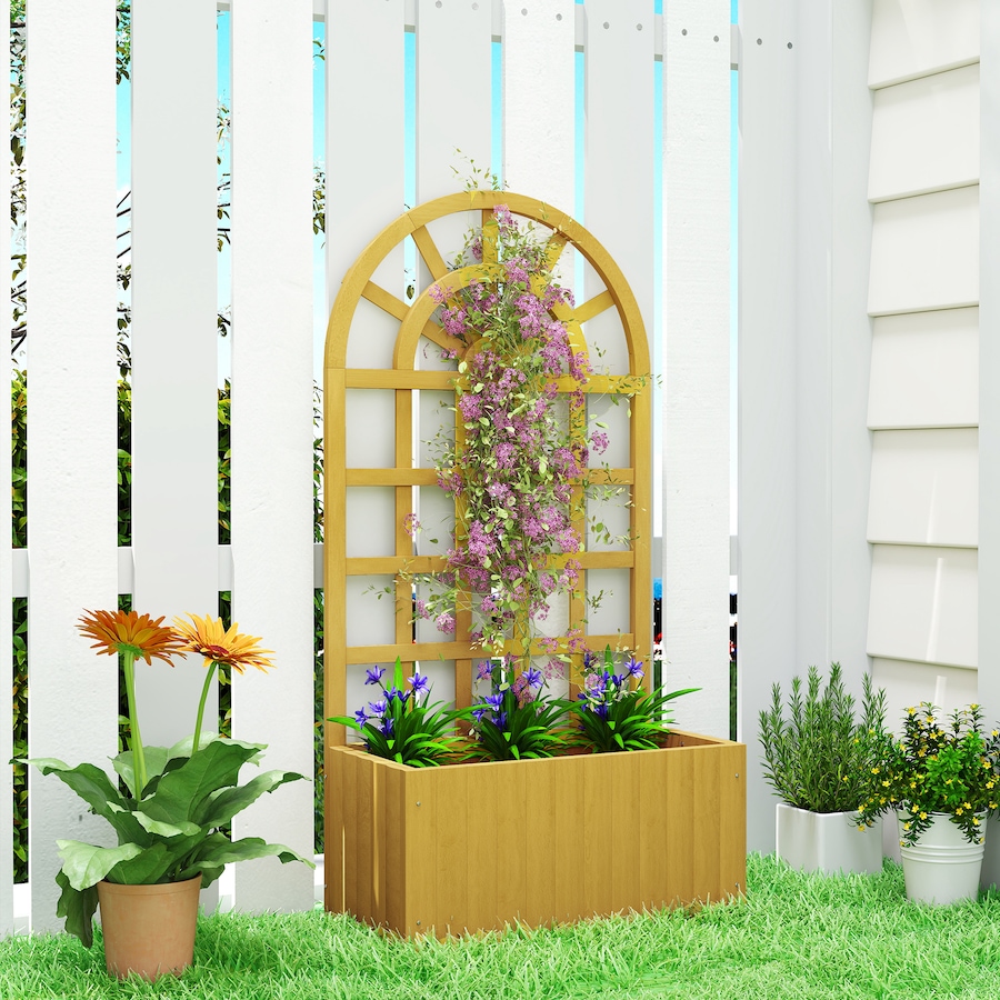 Image 938550_ALTMORE1.jpg, Product 938-550 / Price $66.99 - $99.99, Outsunny Wooden Raised Garden Bed with Lattice Trellis for Climbing Plants from Outsunny on TSC.ca's Home & Garden department