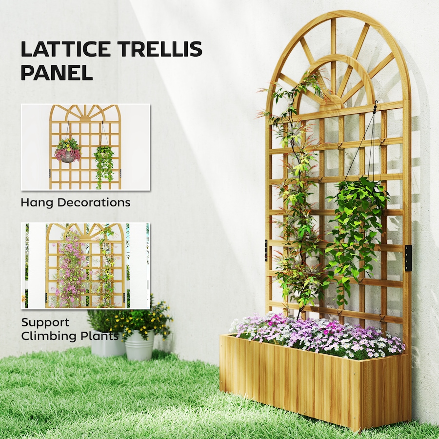 Image 938550_ALTMORE11.jpg, Product 938-550 / Price $66.99 - $99.99, Outsunny Wooden Raised Garden Bed with Lattice Trellis for Climbing Plants from Outsunny on TSC.ca's Home & Garden department