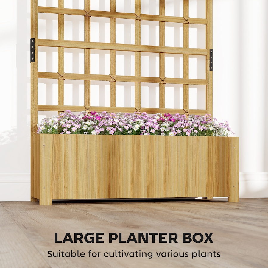 Image 938550_ALTMORE12.jpg, Product 938-550 / Price $66.99 - $99.99, Outsunny Wooden Raised Garden Bed with Lattice Trellis for Climbing Plants from Outsunny on TSC.ca's Home & Garden department